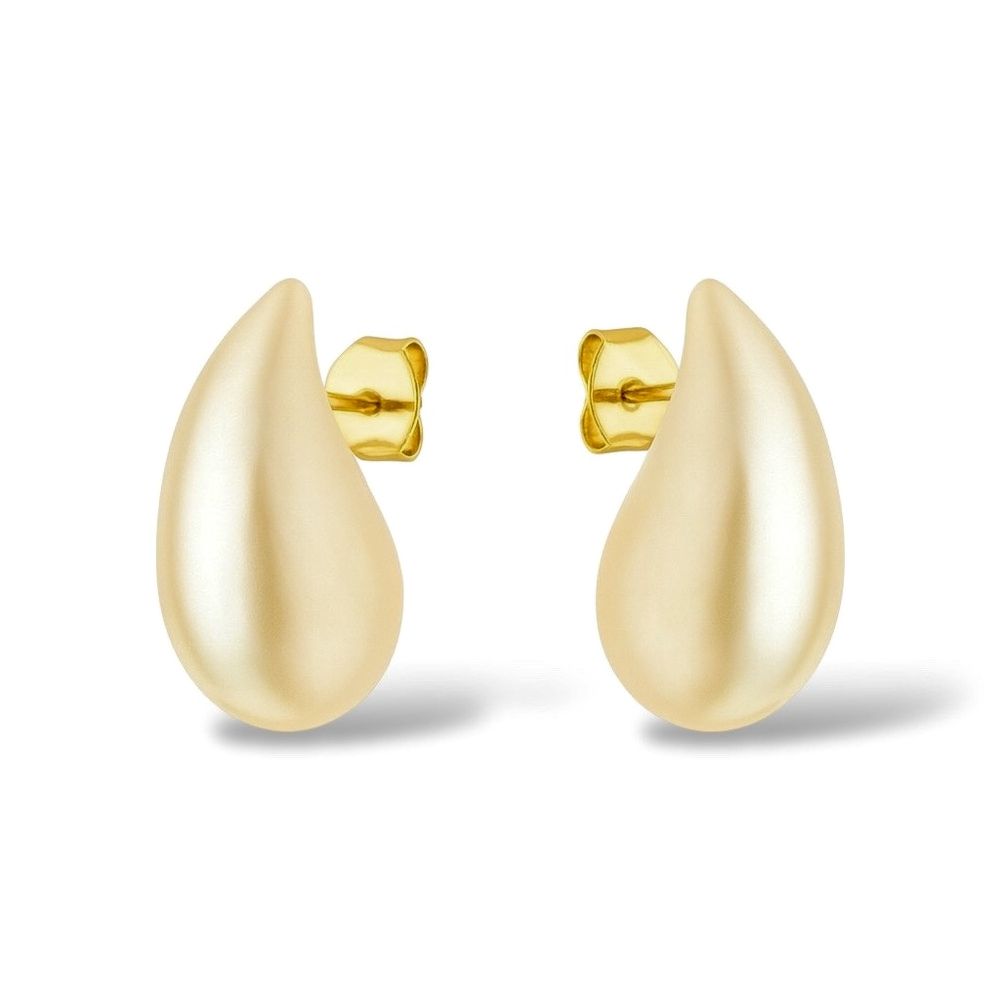 Brinco Pérola Gota Banhado A Ouro 18K - 0000000120... - RC JOIAS BY RUDI