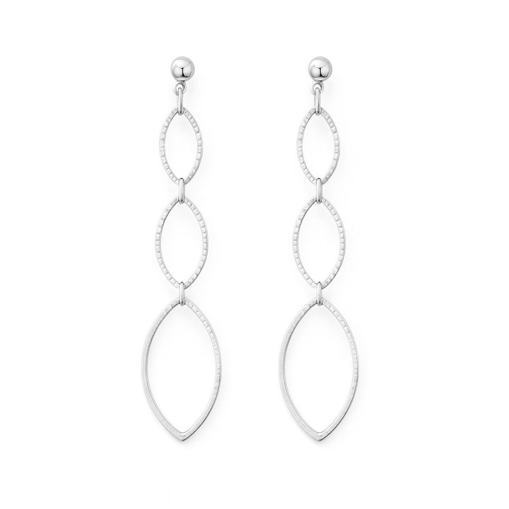 Brinco 3 Navetes Banhado a Prata 925 - 00000001701... - RC JOIAS BY RUDI