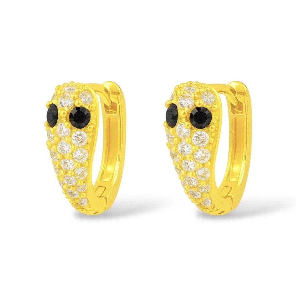 Brinco Cobra Click Cravejado Banhado a Ouro 18k - ... - RC JOIAS BY RUDI