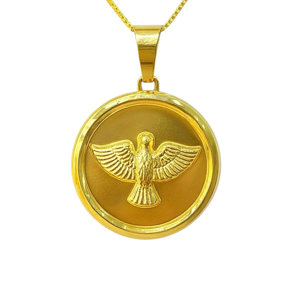 Pingente Medalha Espírito Santo Banhado A Ouro 18K... - RC JOIAS BY RUDI