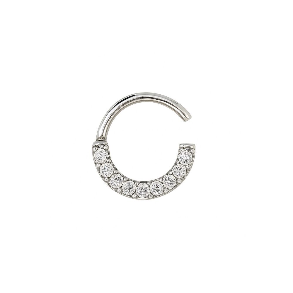 Piercing Nariz Argola Pequeno Cravejada Aço Inoxid... - RC JOIAS BY RUDI