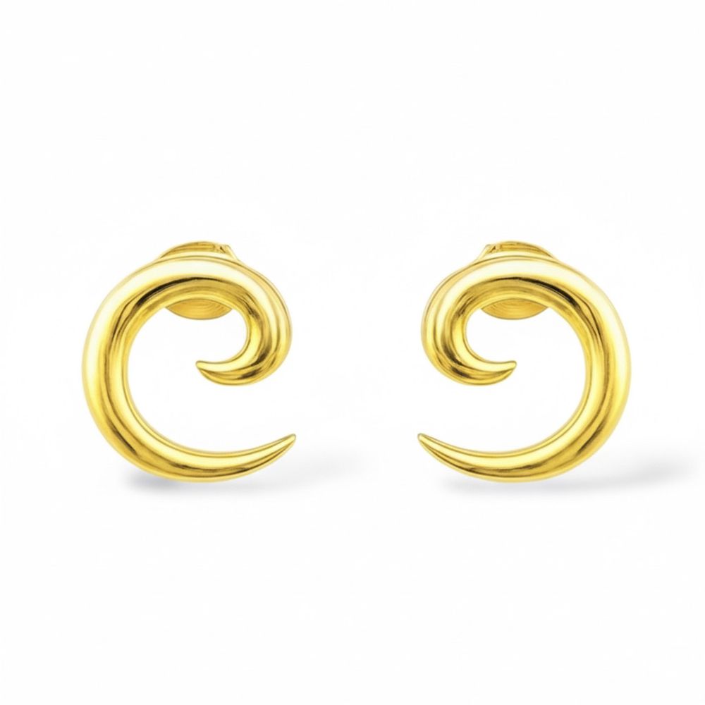 Brinco Espiral Pequeno Banhado a Ouro 18K - 00000... - RC JOIAS BY RUDI