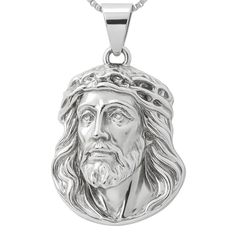 Pingente Face Cristo Banhado A Prata 925 - 0000000... - RC JOIAS BY RUDI