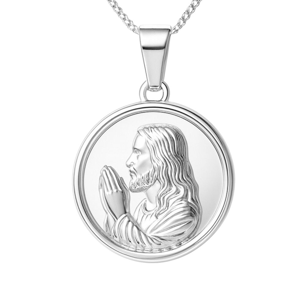 Pingente Medalha Jesus Banhado A Prata 925 - 00000... - RC JOIAS BY RUDI