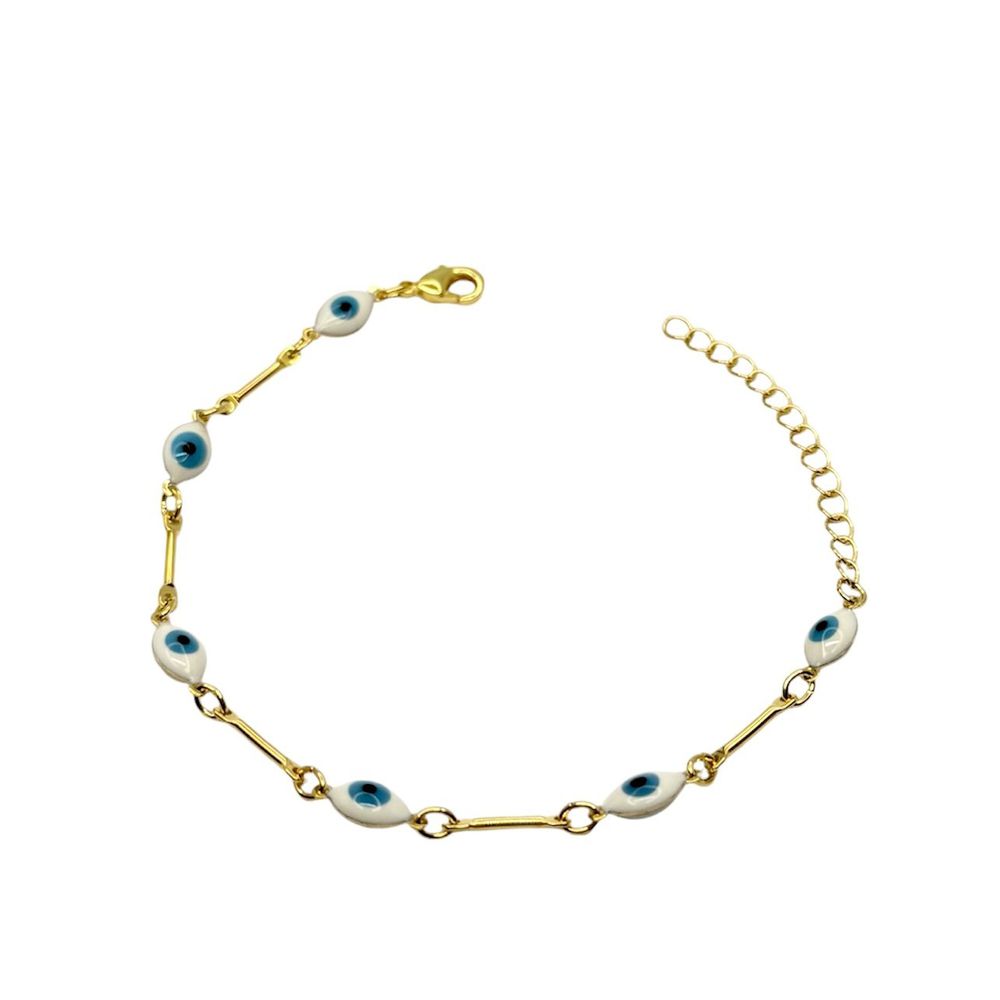 Pulseira Olho Grego Terceiro Pequeno Azul Claro Pa... - RC JOIAS BY RUDI