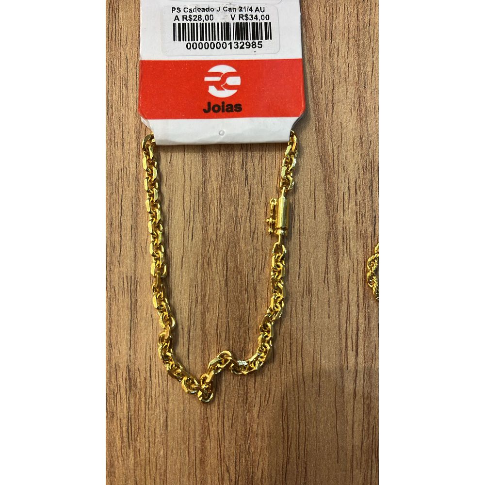 Pulseira Cadeado Junto Fecho Canhão Banhado A Ouro... - RC JOIAS BY RUDI