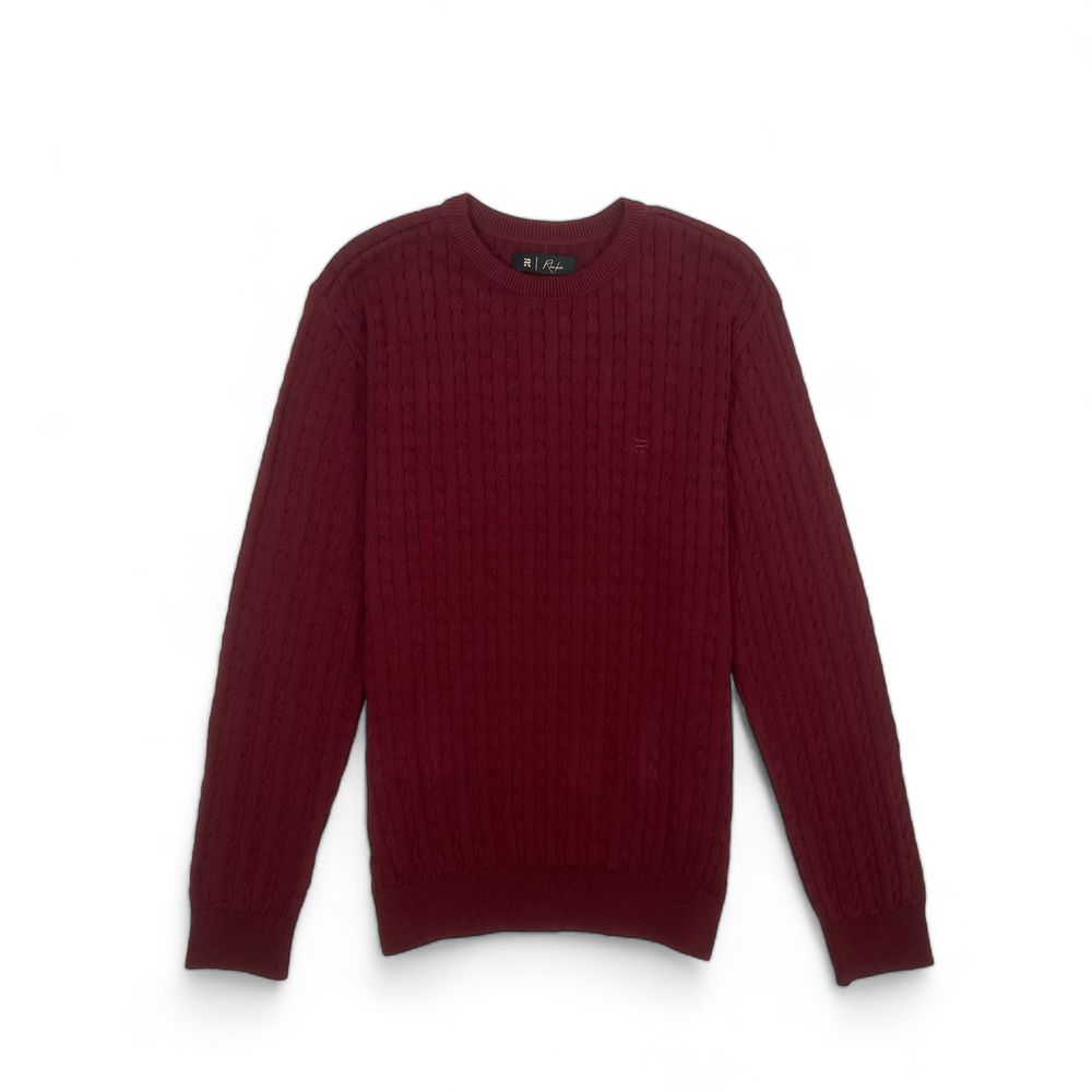 TRICOT MASCULINO TEXTURIZADO ALGODÃO BORDÔ GOLA CA... - Rhouker