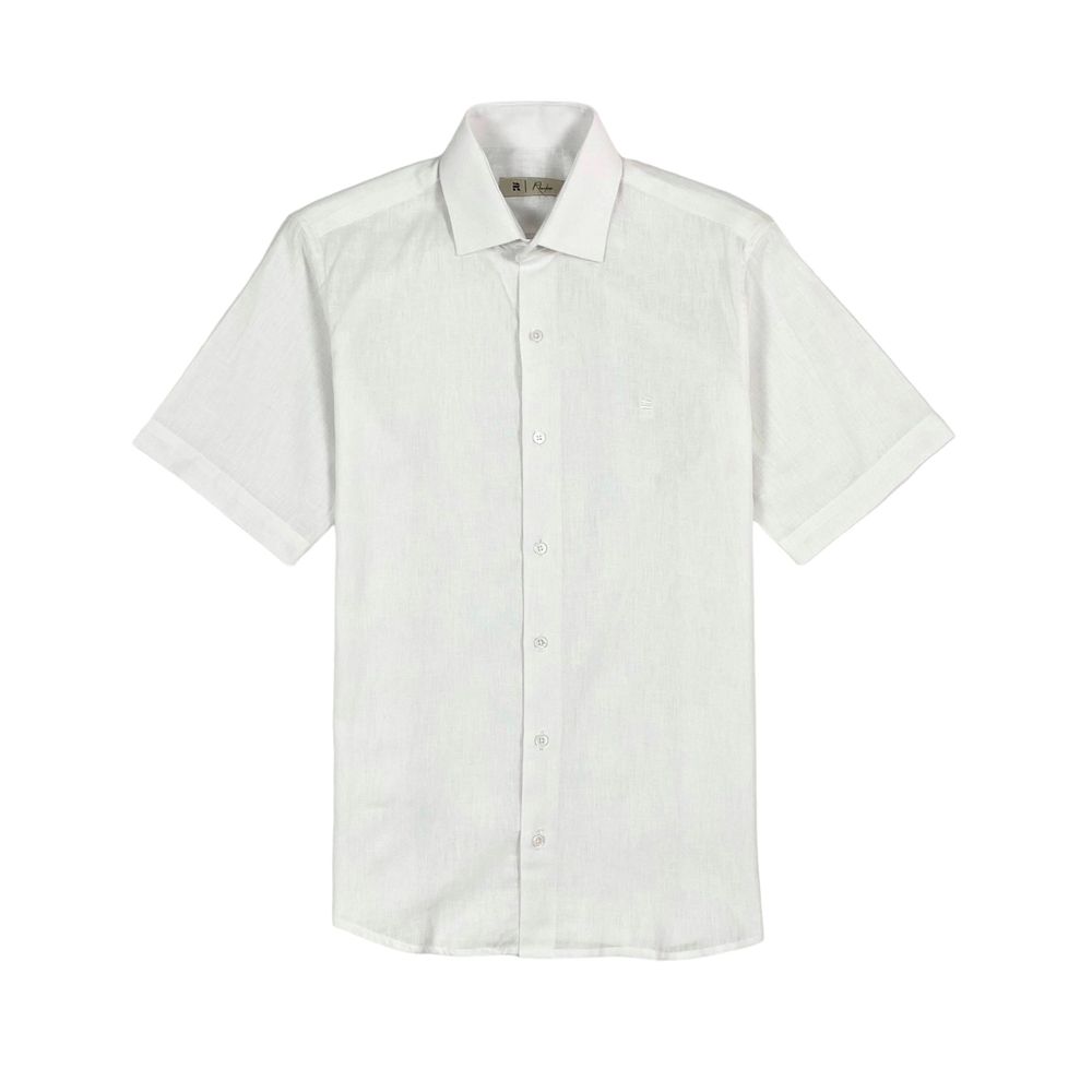 CAMISA LINHO|ALGODÃO RHOUKER MC CONFORT BRANCA