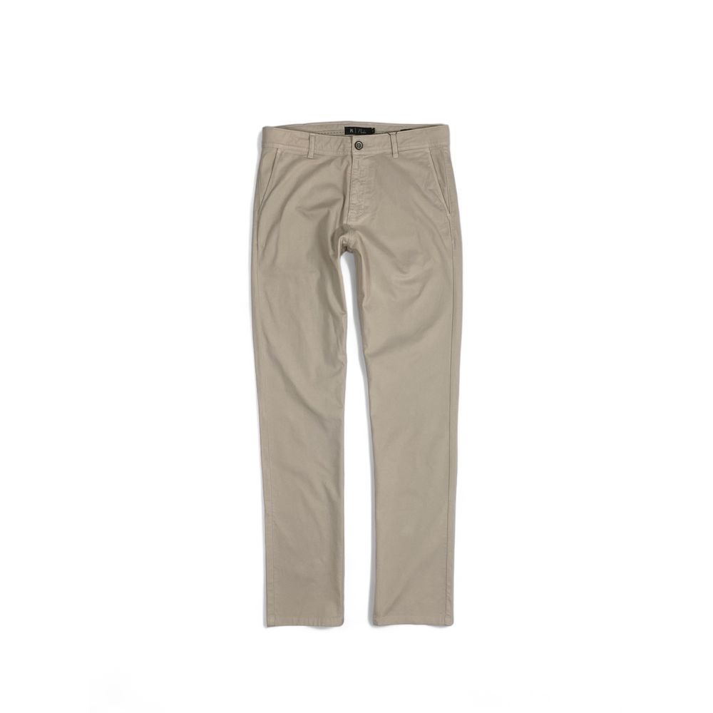 CALÇA CHINO RHOUKER SLIM FIT SARJA BEGE 100% ALGOD... - Rhouker