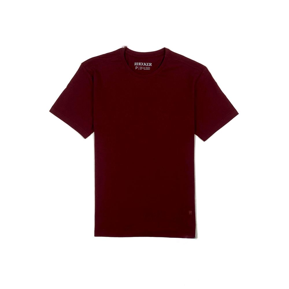 CAMISETA BASIC LISA 100% ALGODÃO BORDÔ RHOUKER - Rhouker