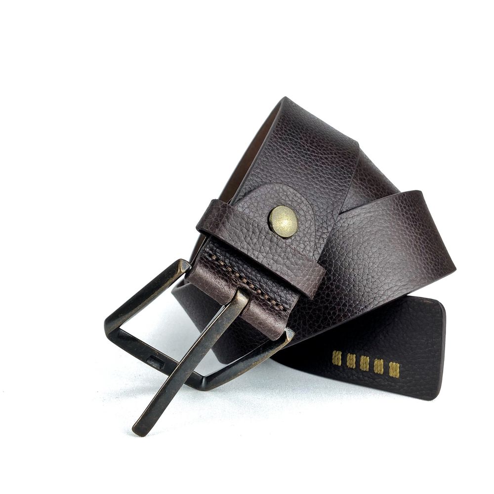 CINTO COURO CASUAL MARROM CAFÉ 4CM RHOUKER - Rhouker