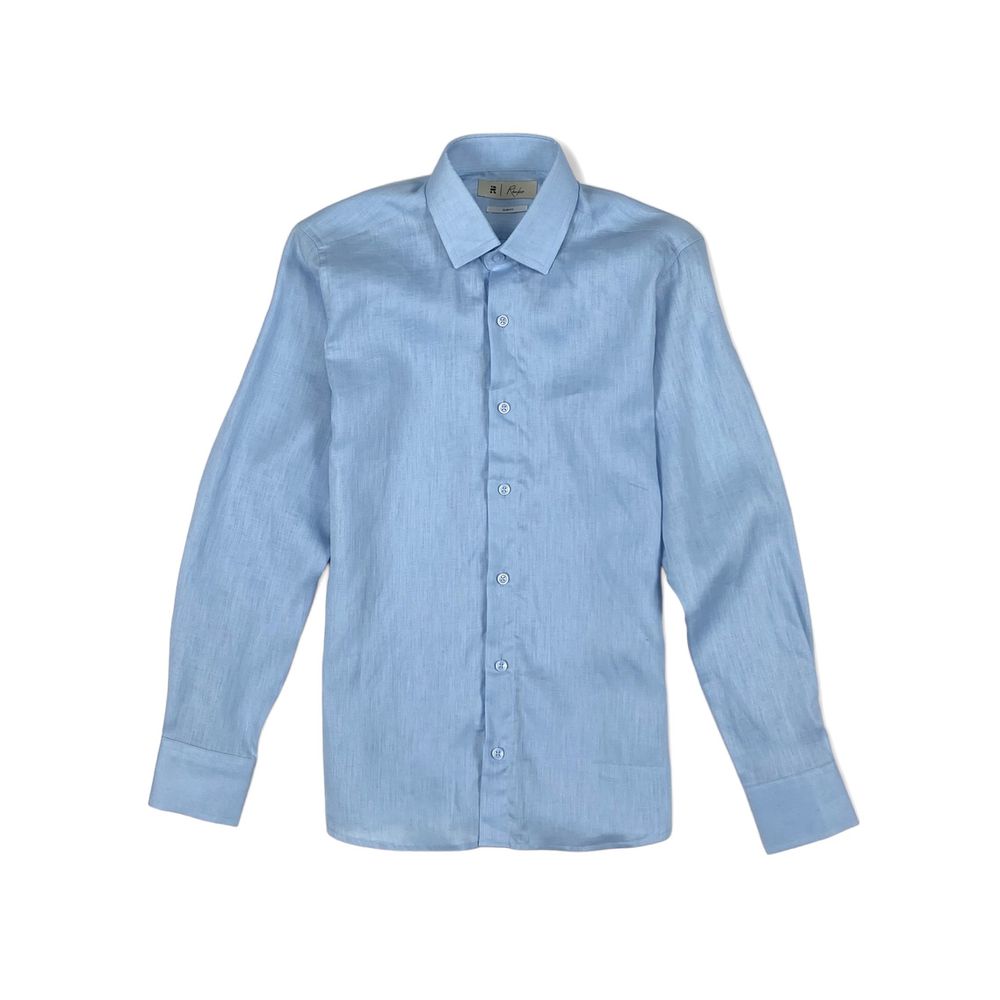 CAMISA PURO LINHO RHOUKER ML SLIM FIT AZUL CLARO - Rhouker