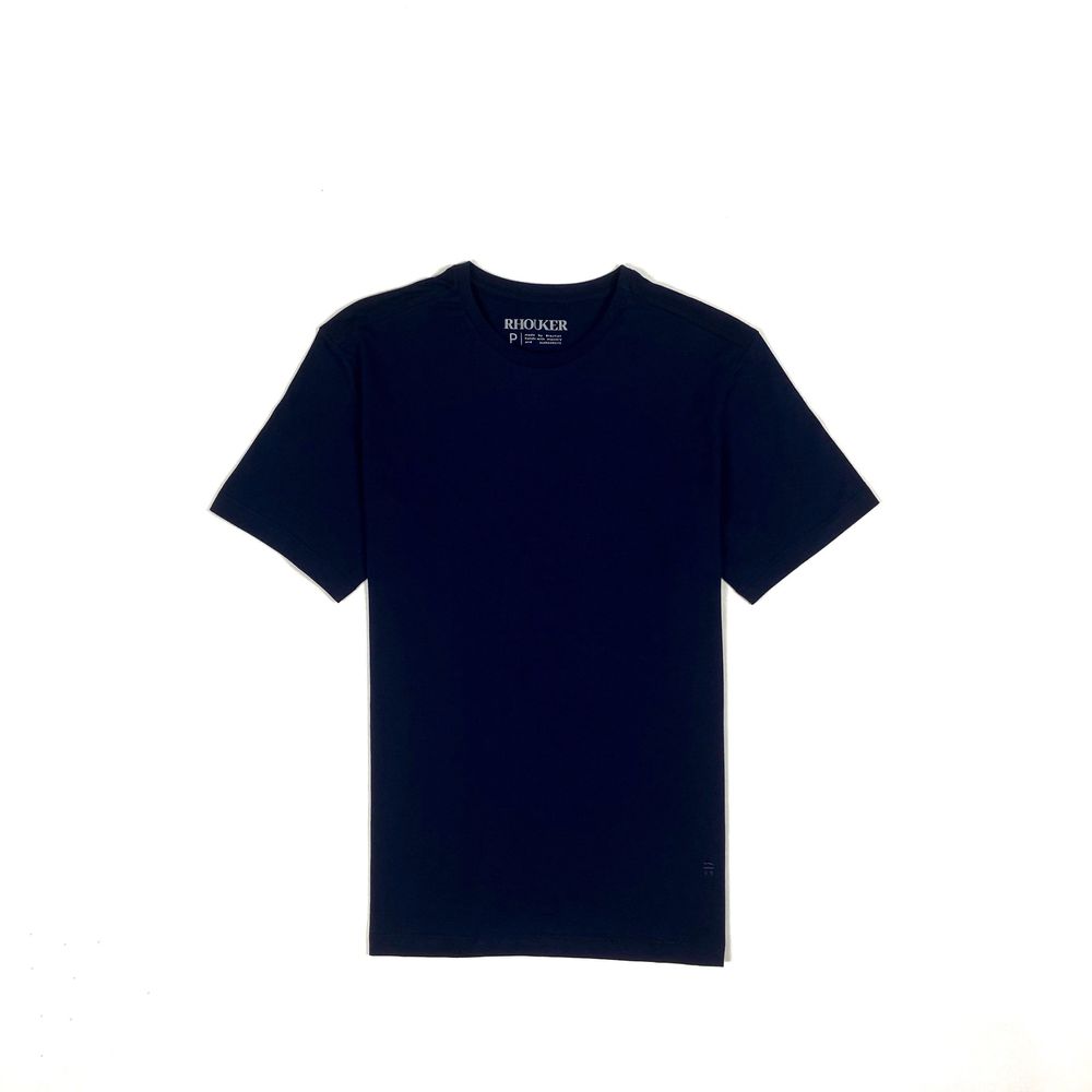 CAMISETA BASIC LISA 100% ALGODÃO AZUL MARINHO RHOU... - Rhouker