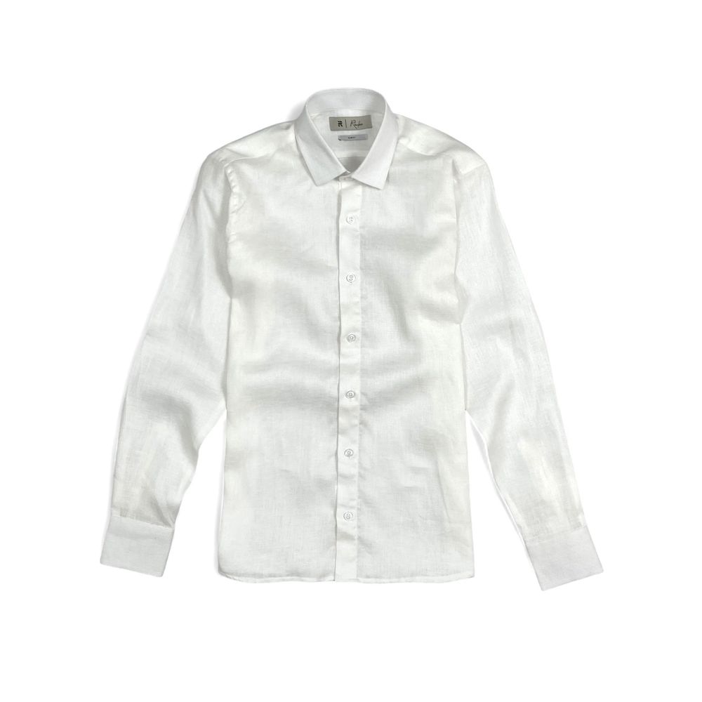 CAMISA PURO LINHO RHOUKER ML SLIM FIT BRANCO - Rhouker