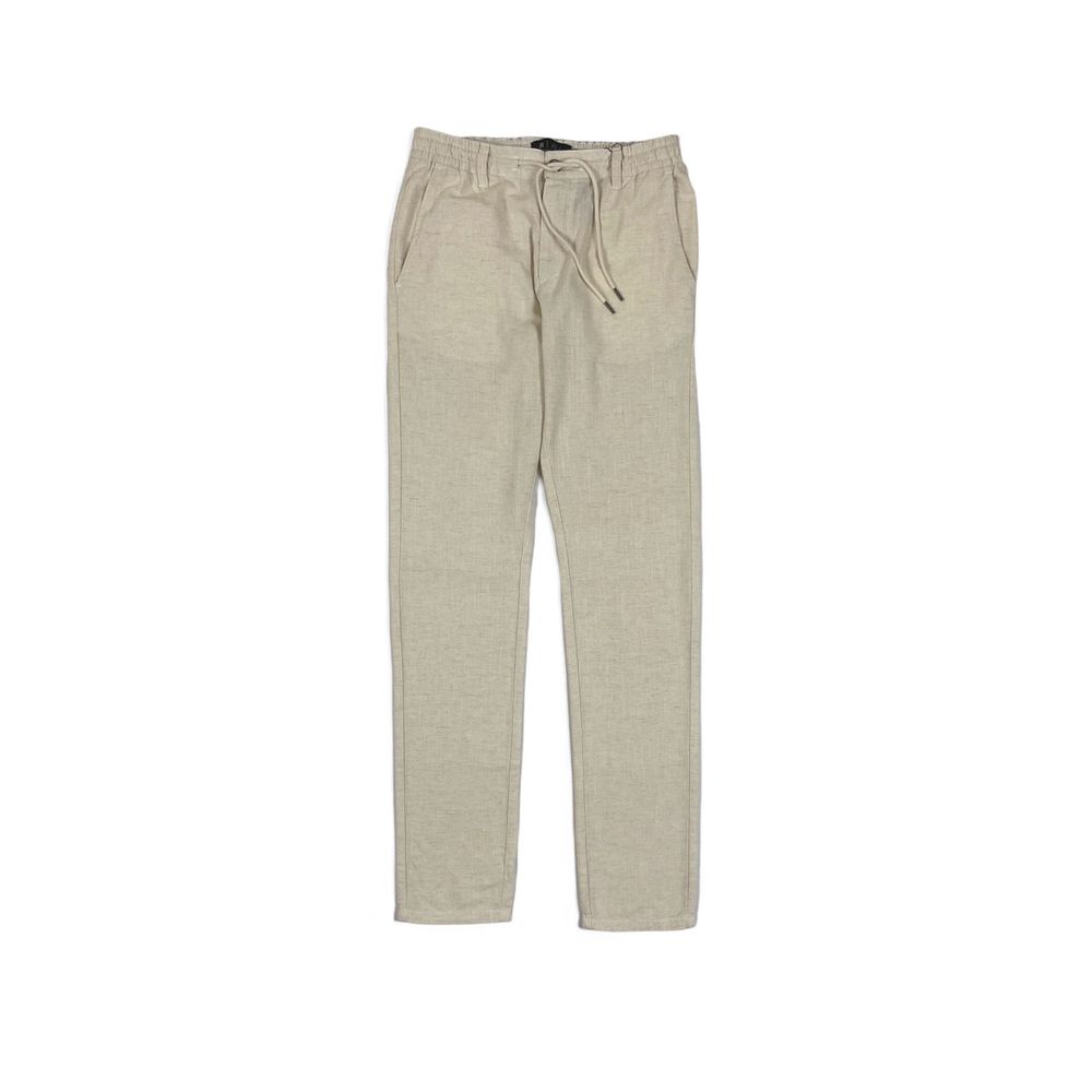 CALÇA RESORT CRU CÓS ANATOMICO CORDÃO RHOUKER - ALGODÃO|VISCOSE|LINHO
