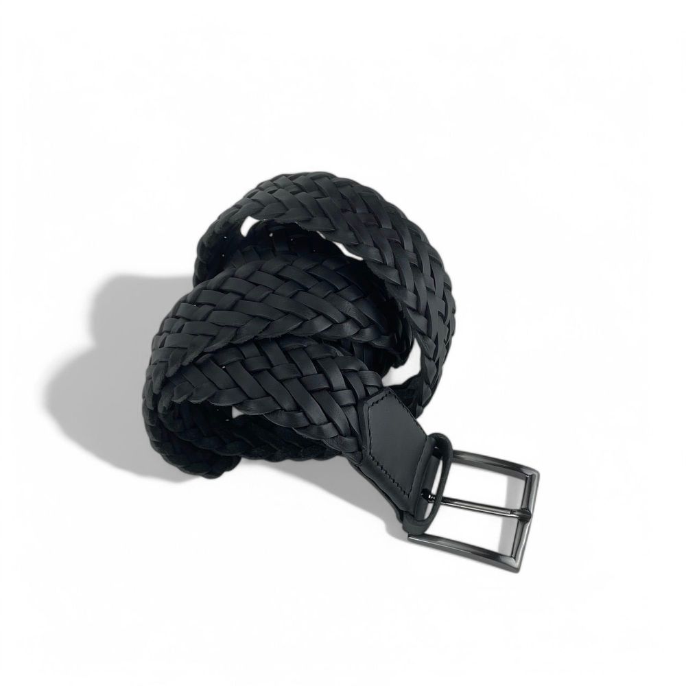 CINTO COURO TRESSÊ CLÁSSICO PRETO 4CM RHOUKER - Rhouker