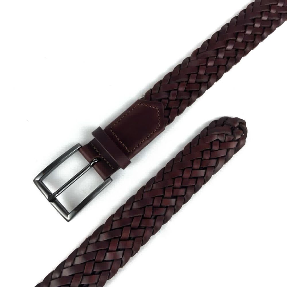 CINTO COURO TRESSÊ CLÁSSICO CAFÉ 4CM RHOUKER - Rhouker