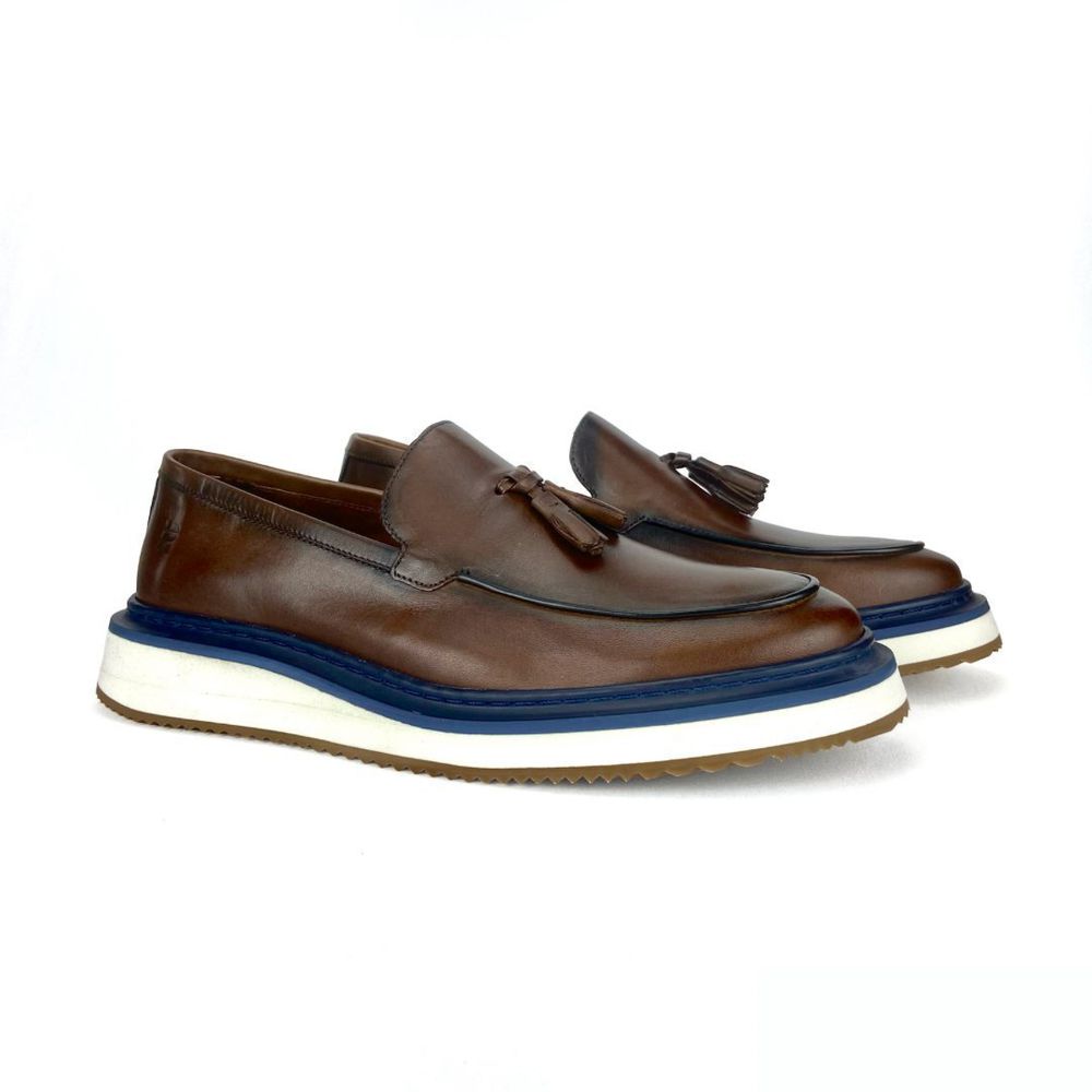 SAPATO COURO MASCULINO LOAFER BROWN - OSLO TASSEL ... - Rhouker
