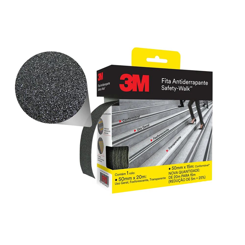 Fita Antiderrapante Preta 50 mm x 20 m Safety-Walk - 3M