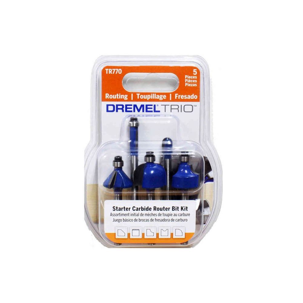 Kit Fresas Especiais TR770 p/ Dremel Trio 5 Unidades - Dremel - Ritec Máquinas e Ferramentas