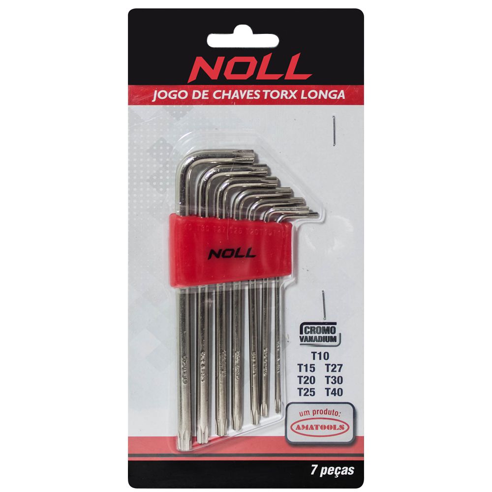 Jogo de Chaves Torx Longas 7 peças T10 A T40 374,0006 NOLL - Ritec Máquinas e Ferramentas