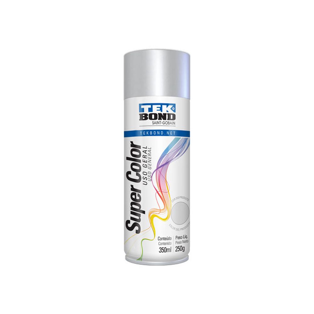 Tinta Spray Supercolor Alumínio 350 ml - Tekbond - Ritec Máquinas e Ferramentas