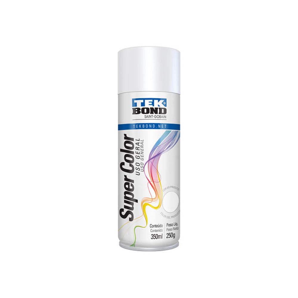 Tinta Spray Supercolor Branco Fosco 350 ml - Tekbond - Ritec Máquinas e Ferramentas