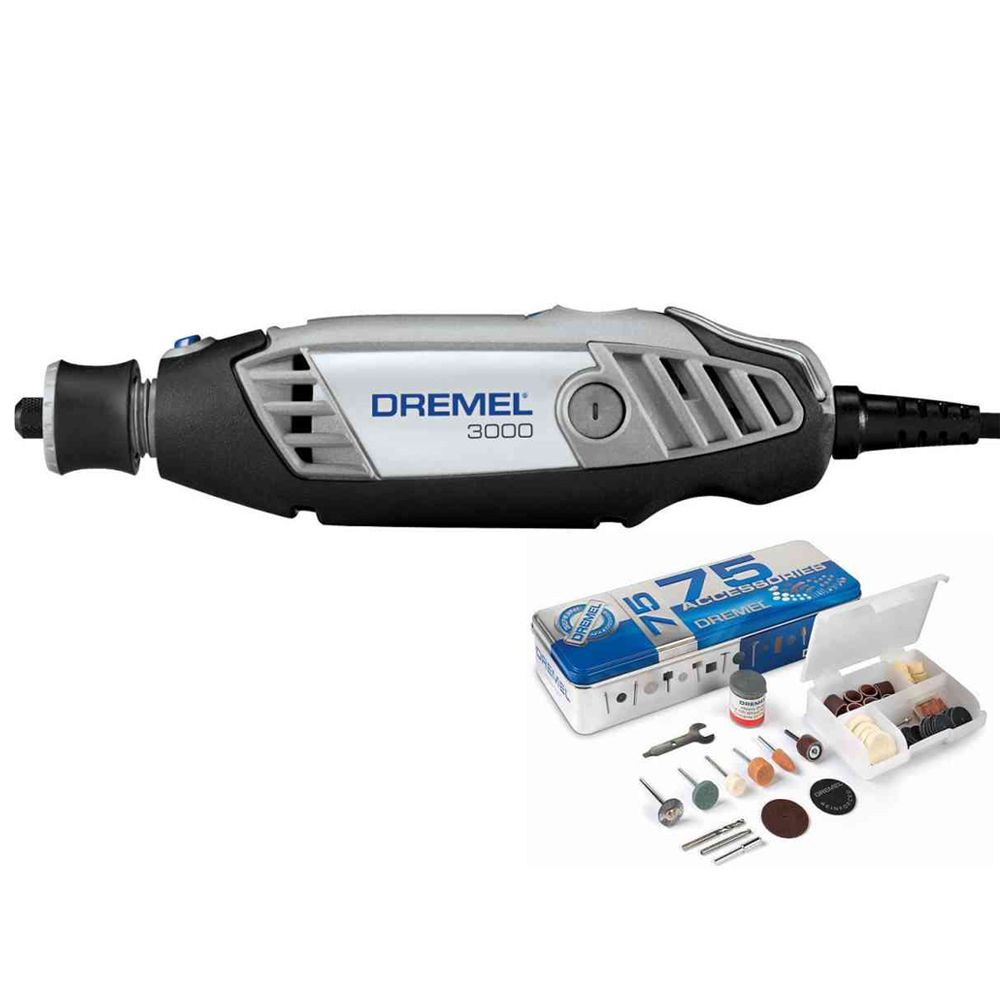 Micro Retífica DREMEL 3000 10 + 75 Acessórios - DREMEL - Ritec Máquinas e Ferramentas