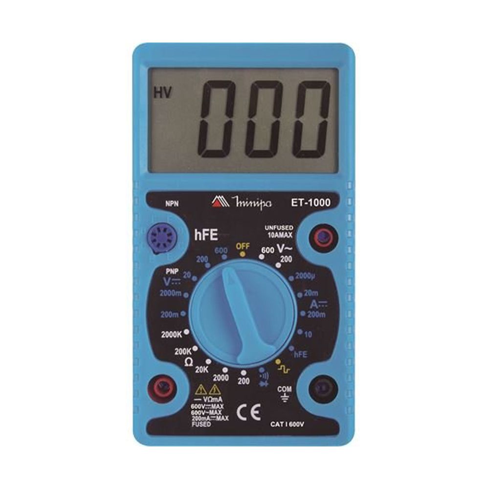 Multimetro Digital AC até 600V ET-1000 - Minipa - Ritec Máquinas e Ferramentas