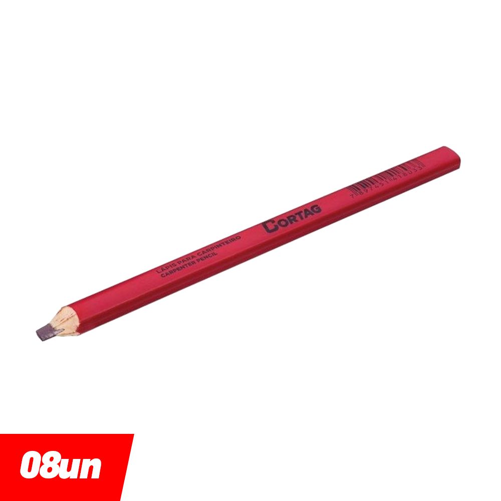 Lápis Carpinteiro (kit c/ 8 unidades) - Cortag - Ritec Máquinas e Ferramentas