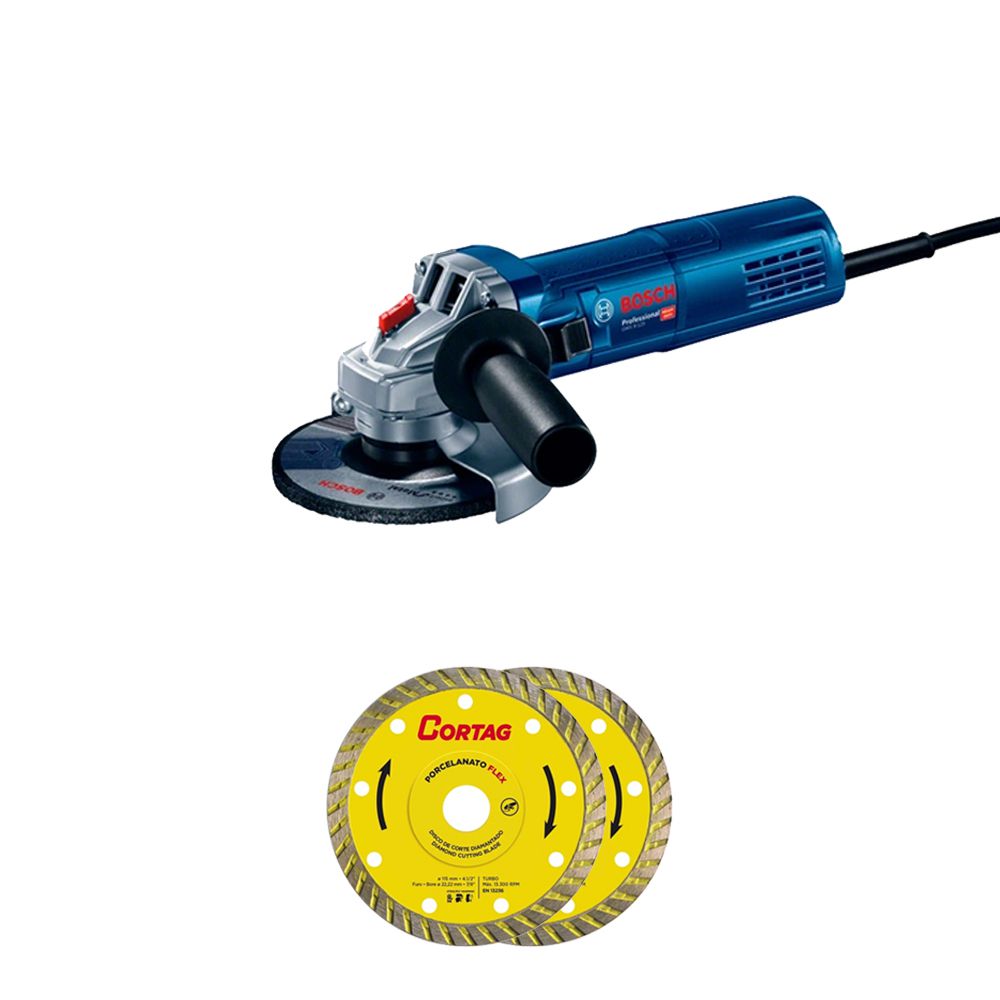 Esmerilhadeira 5'' GWS 9-125 900W 127V + 2 Discos - Bosch - Ritec Máquinas e Ferramentas