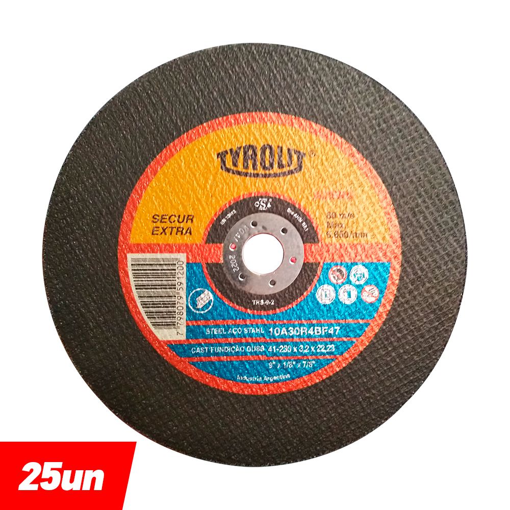 Combo Disco de Corte 2 Telas 9'' x 1/8'' x 7/8'' - 10A30R4B47 - 565177 - TYROLIT