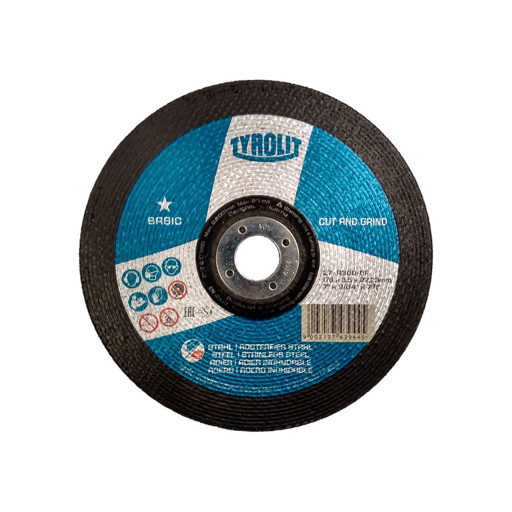 Disco de Desbaste 7" x 9/64" x 7/8" A30Q-BF Basic - 743944 - TYROLIT