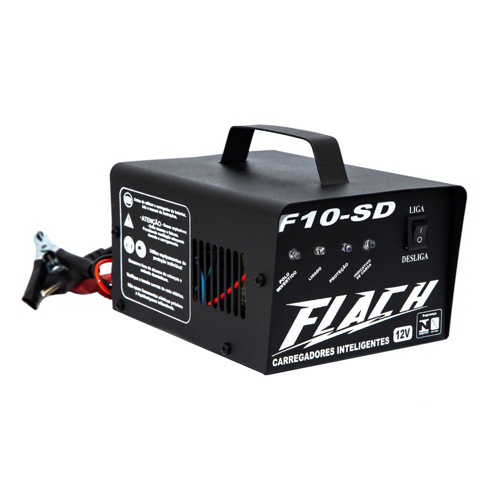 Carregador Inteligente de Bateria 10A-12V Bivolt F10 SD - Flach - Ritec Máquinas e Ferramentas