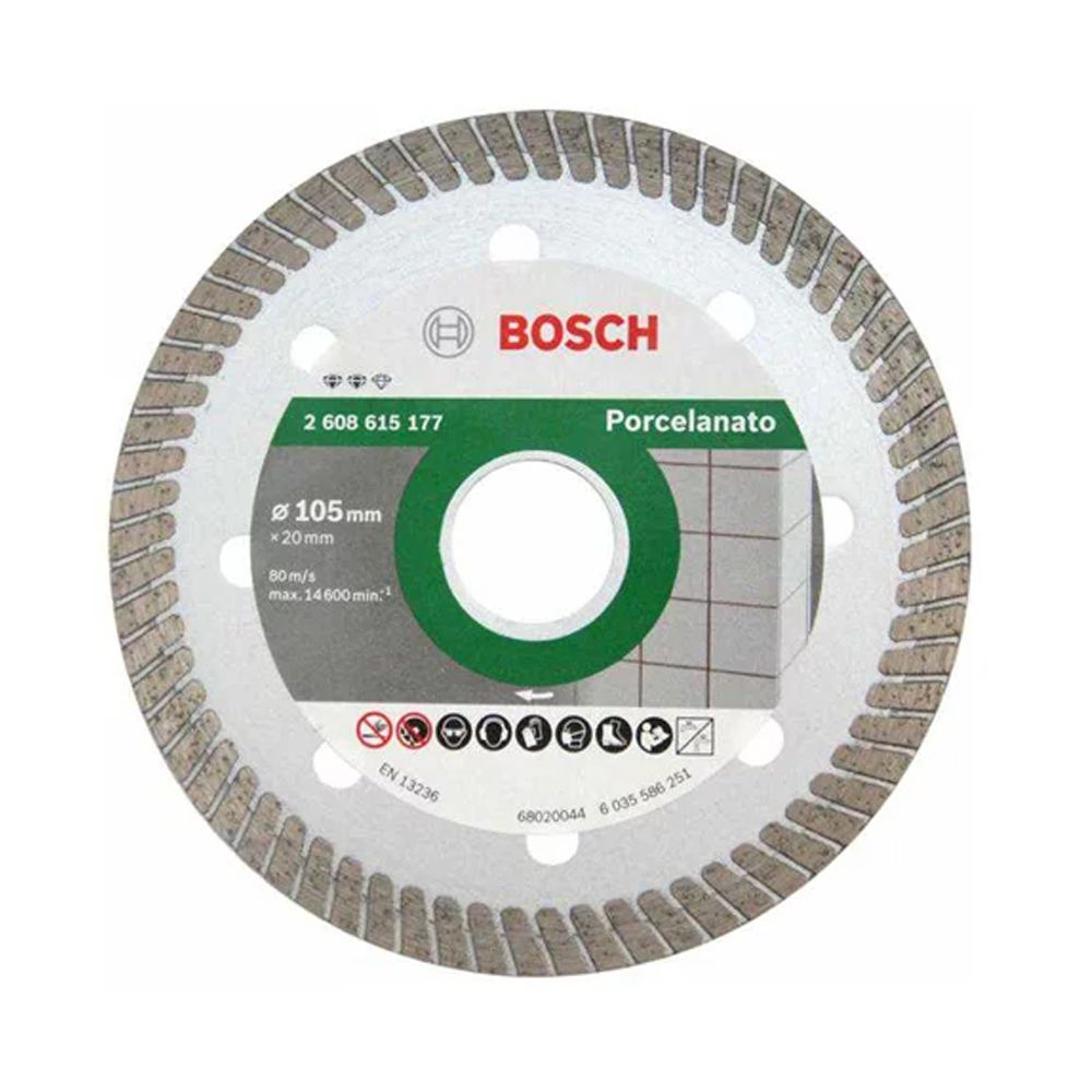 Disco Diamantado Turbo Porcelanato 105mm - Bosch - Ritec Máquinas e Ferramentas