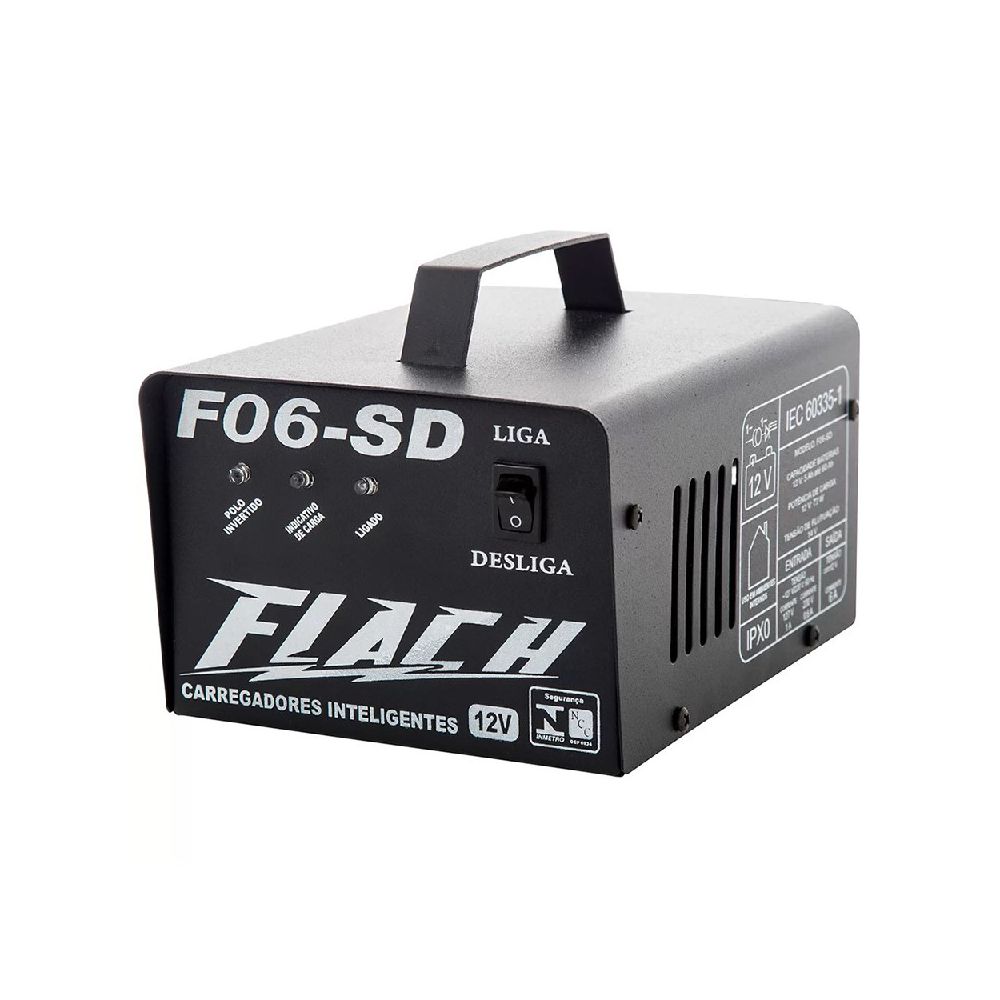 Carregador Inteligente de Bateria 6A-12V Bivolt F06-SD - Flach