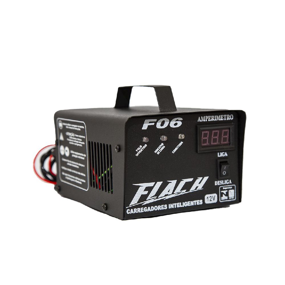 Carregador Inteligente de Bateria 6A-12V Bivolt F06 - Flach - Ritec Máquinas e Ferramentas