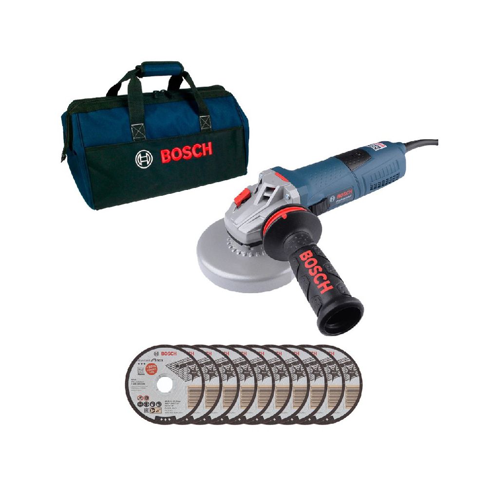 Esmerilhadeira 5'' GWS 13-125 CI 1300W 220V + 10 Discos e Bolsa - Bosch