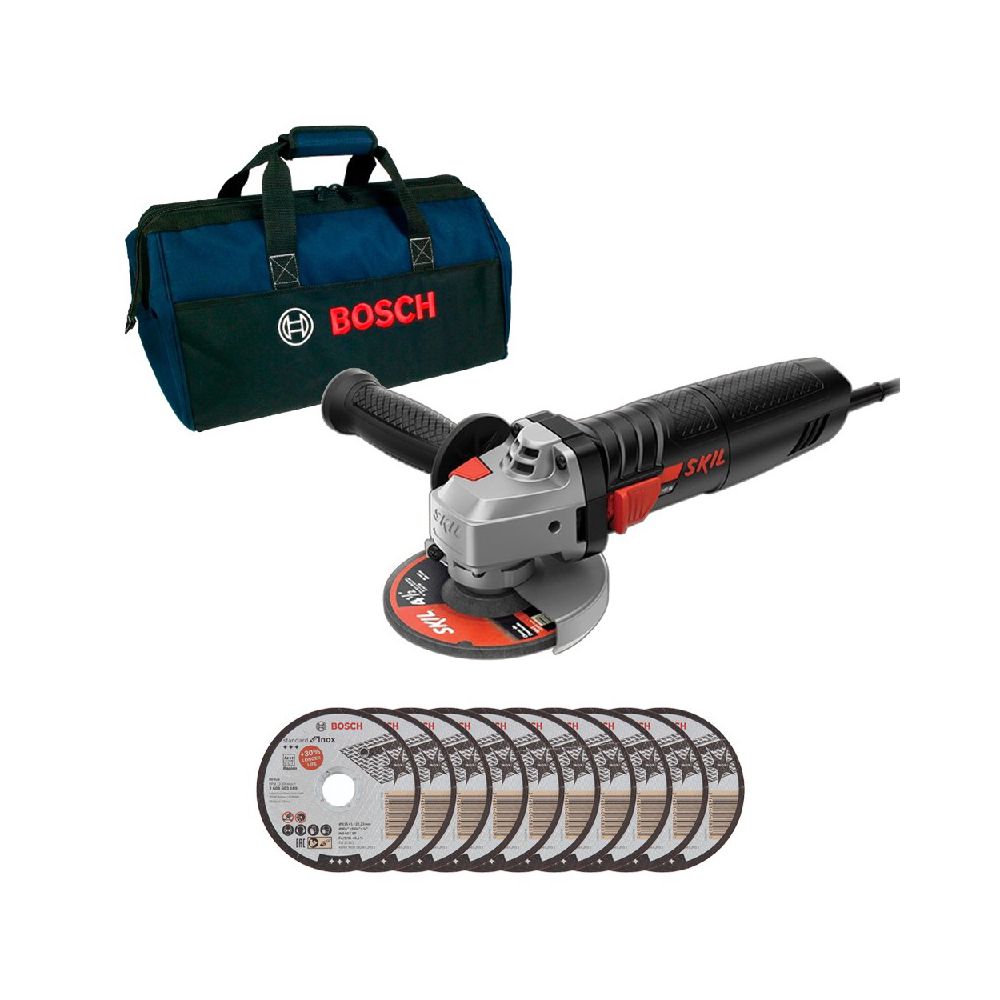 Esmerilhadeira 4.1/2'' 9002 700W 127V + 10 Discos e Bolsa - Skil - Ritec Máquinas e Ferramentas