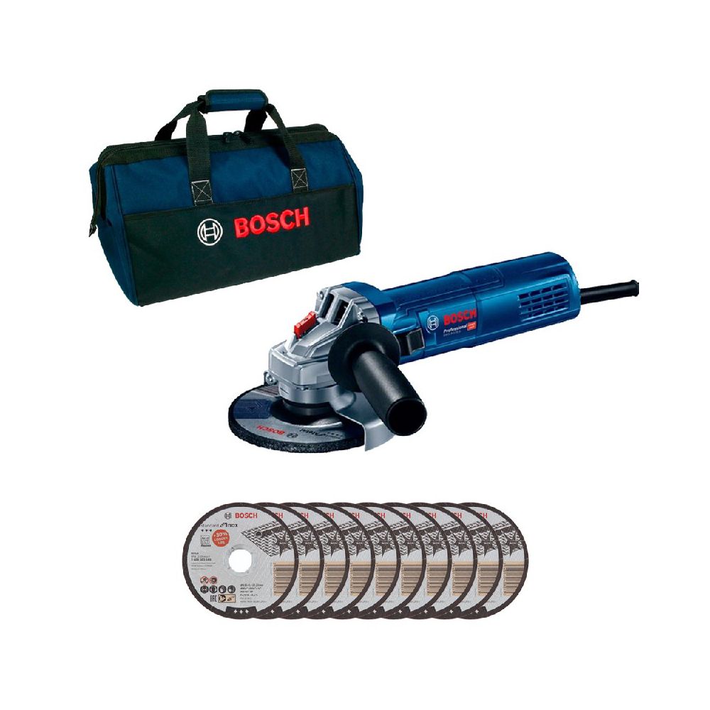 Esmerilhadeira 5'' GWS 9-125 S 900W 127V + 10 Discos e Bolsa - Bosch - Ritec Máquinas e Ferramentas