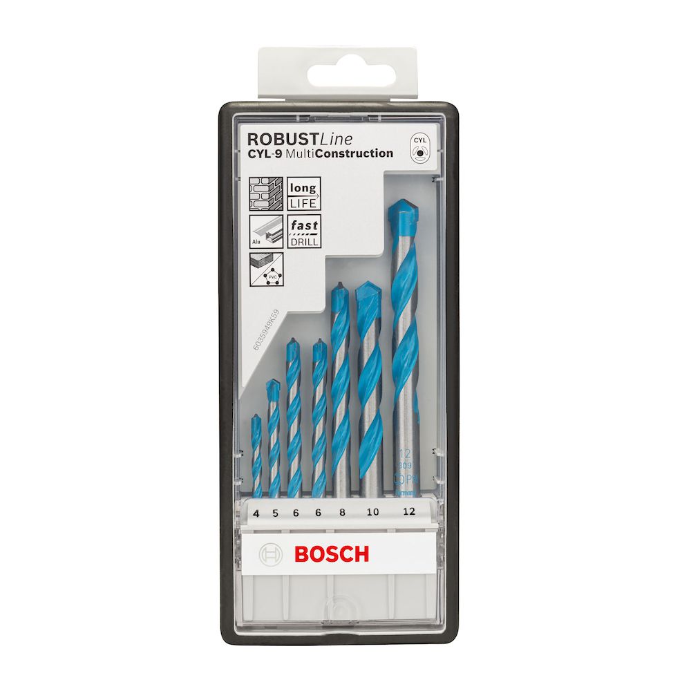 Jogo broca Bosch CYL-9 Multimaterial Ø4-5-6-6-8-10-12mm 7 peças - Ritec Máquinas e Ferramentas