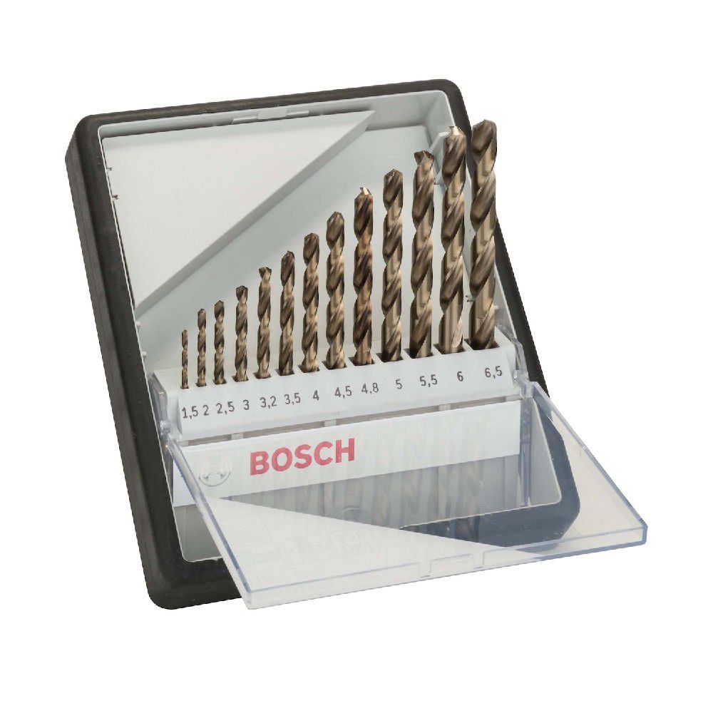 Jogo de broca metal Bosch HSS-Co Robust Line 1,5-6,5mm 13 peças - Ritec Máquinas e Ferramentas