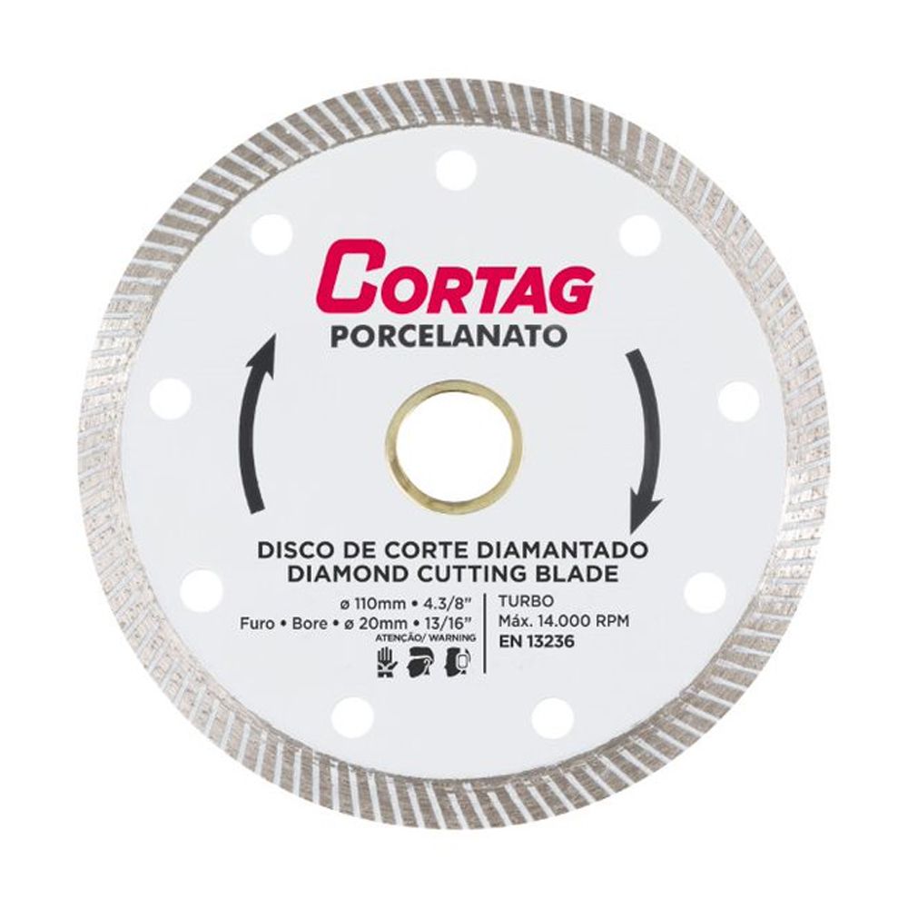 Disco de Corte Diamantado Porcelanato 110mm - CORTAG - Ritec Máquinas e Ferramentas