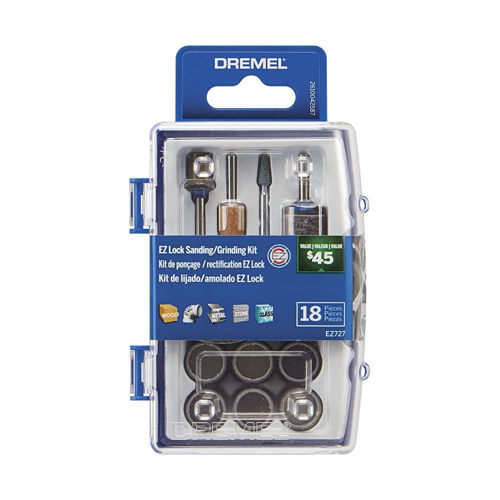 Kit de Acessórios de Micro Retífica Para Esmerilhar e Lixar 18 Pçs EZ727 - Dremel 