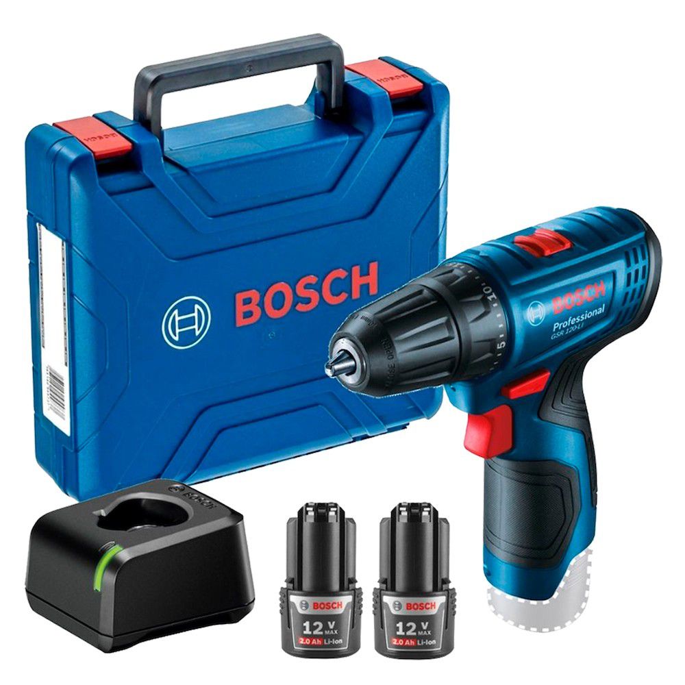 Parafusadeira Furadeira Bosch GSR 120-LI 12V 2 Baterias e maleta - Ritec Máquinas e Ferramentas