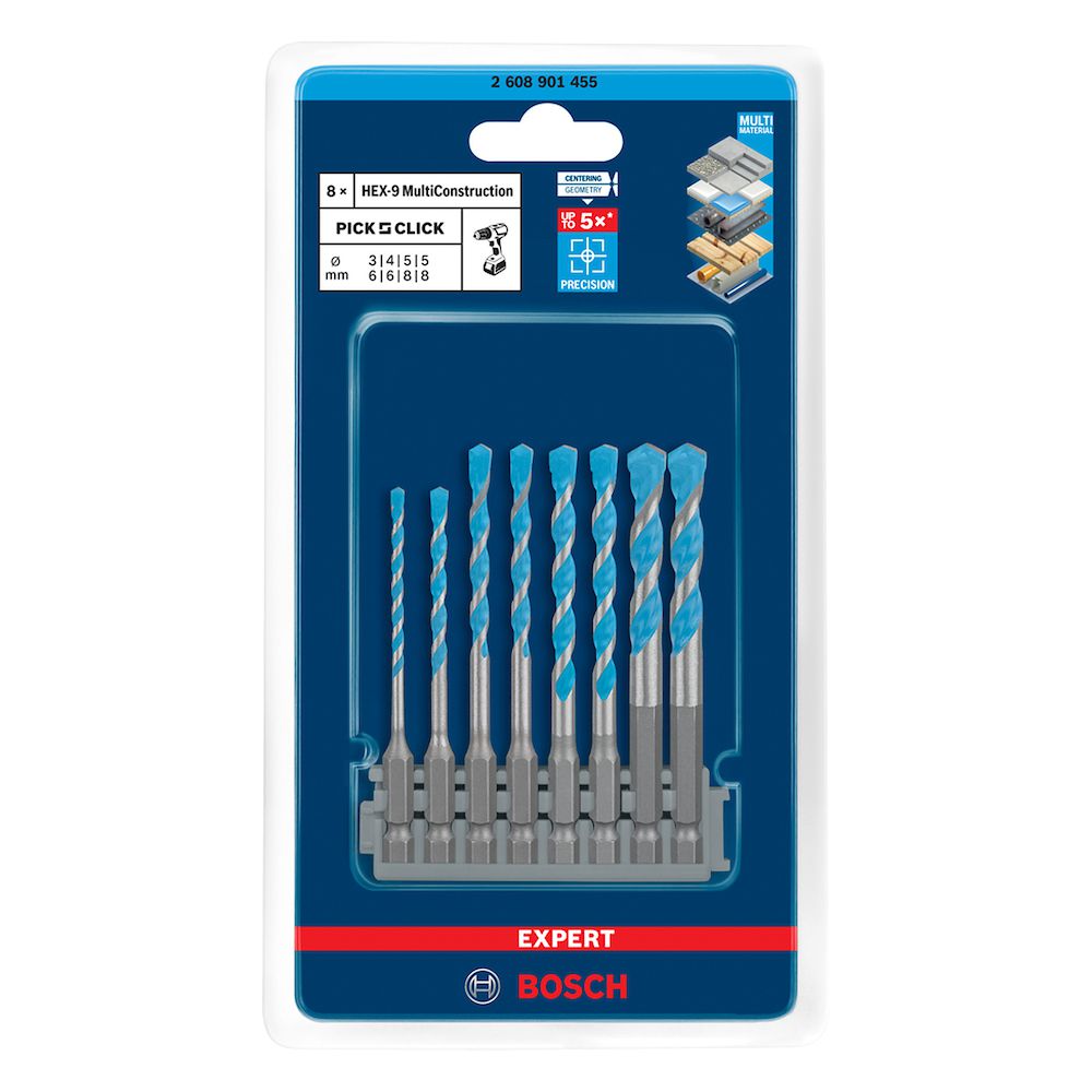 Set de 5 Brocas BOSCH EXPERT HEX-9 MultiConstruction (2 608 900 585)