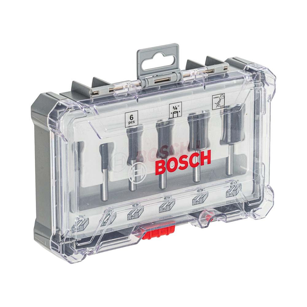 Jogo de fresas retas Bosch Standard encaixe de 1/4'' 6 peças - Ritec Máquinas e Ferramentas