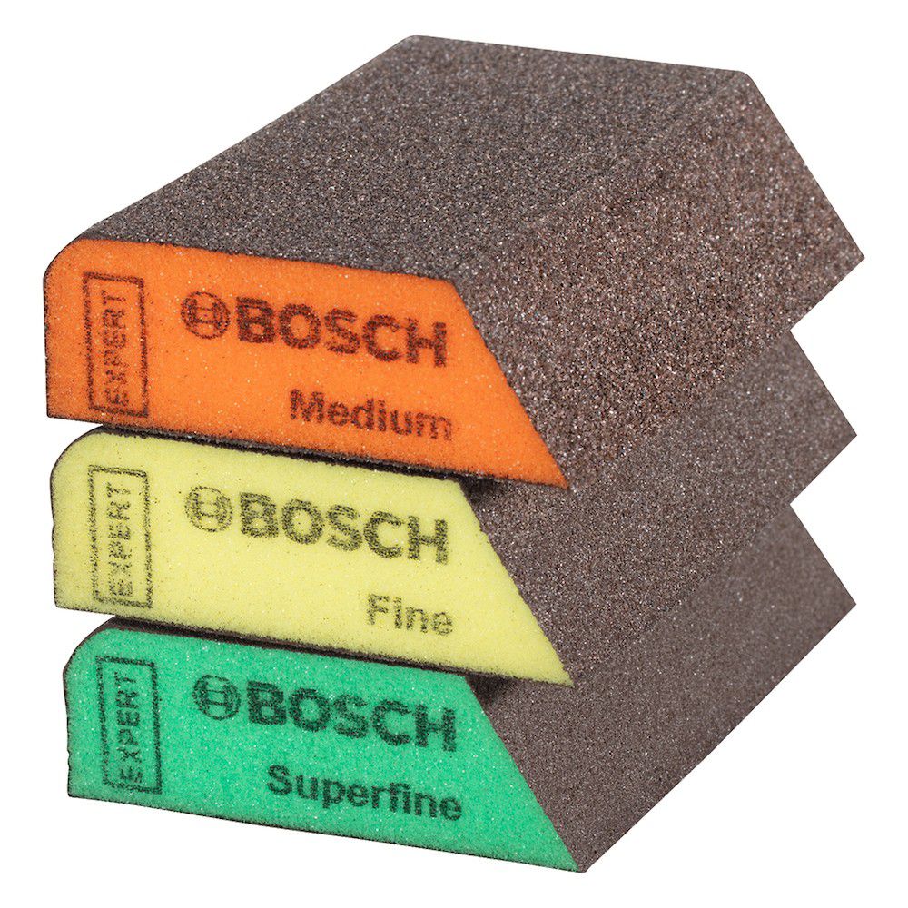 Jogo Esponja Abrasiva Bosch EXPERT S470, 3 esponjas - Ritec Máquinas e Ferramentas