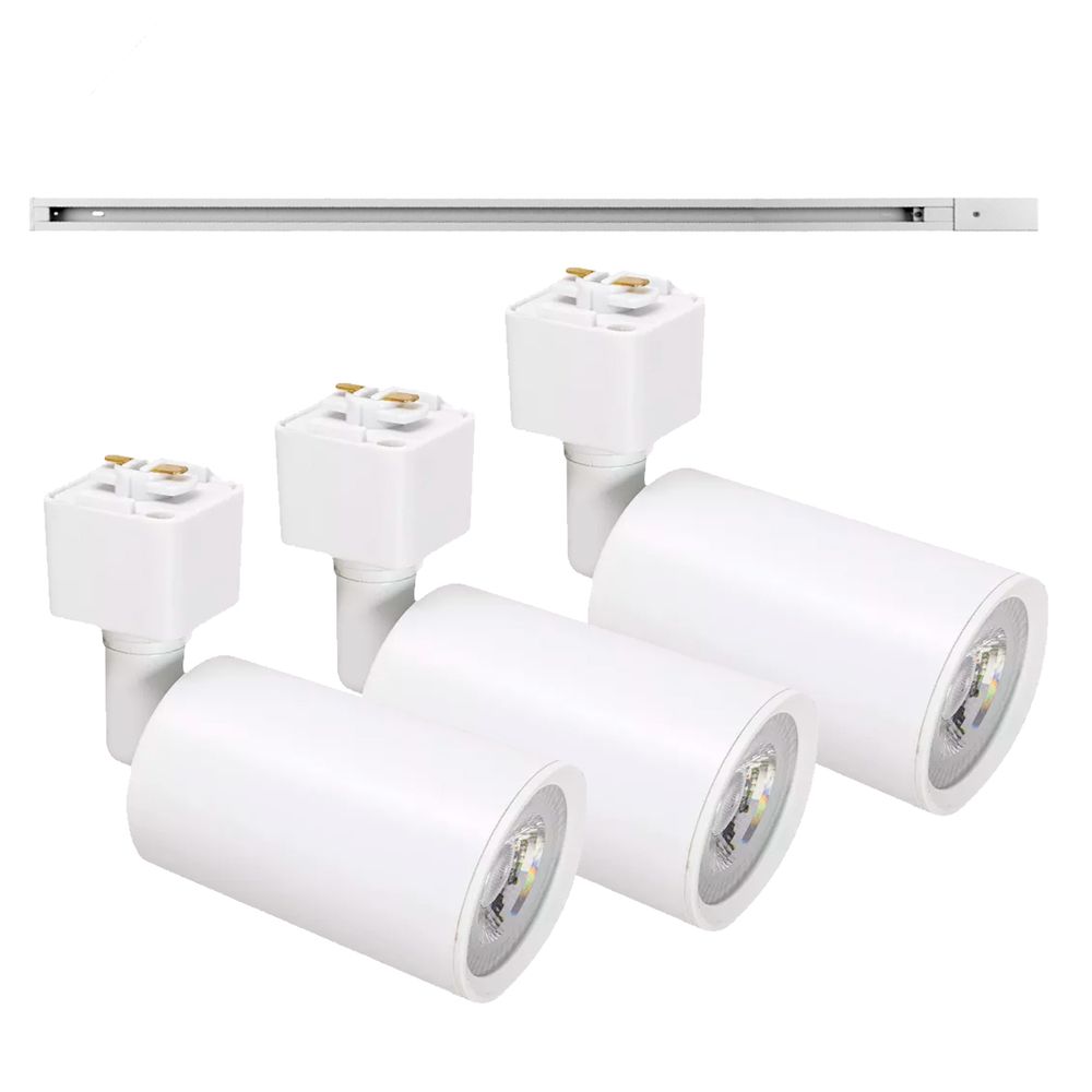 Kit Trilho Eletrificado p/ Spot Led 1M + 3 Spots 7W 3.000K Branco - Noll Led - Ritec Máquinas e Ferramentas