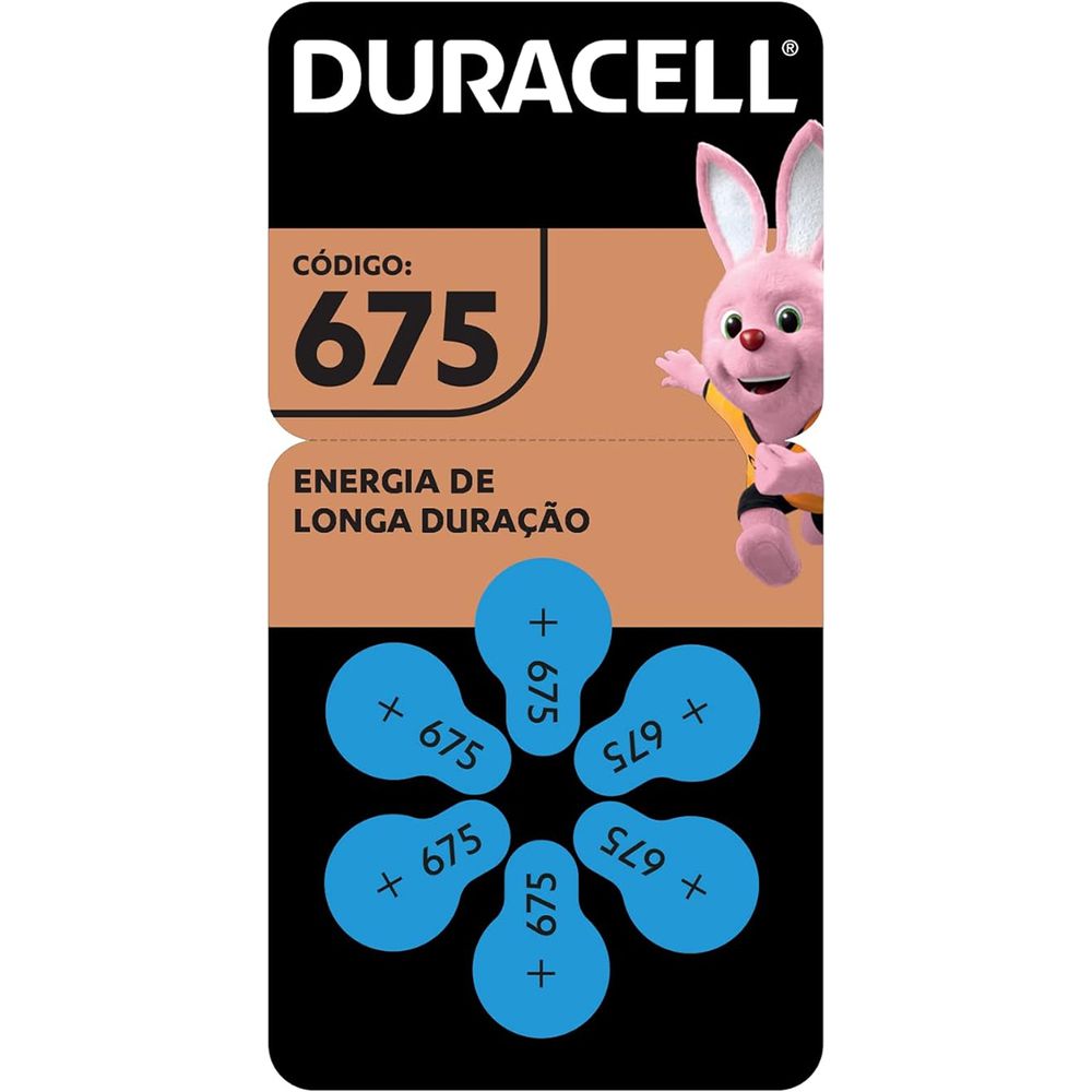 Pilha Auditiva 675 C/6 (108841) - Duracell - Ritec Máquinas e Ferramentas